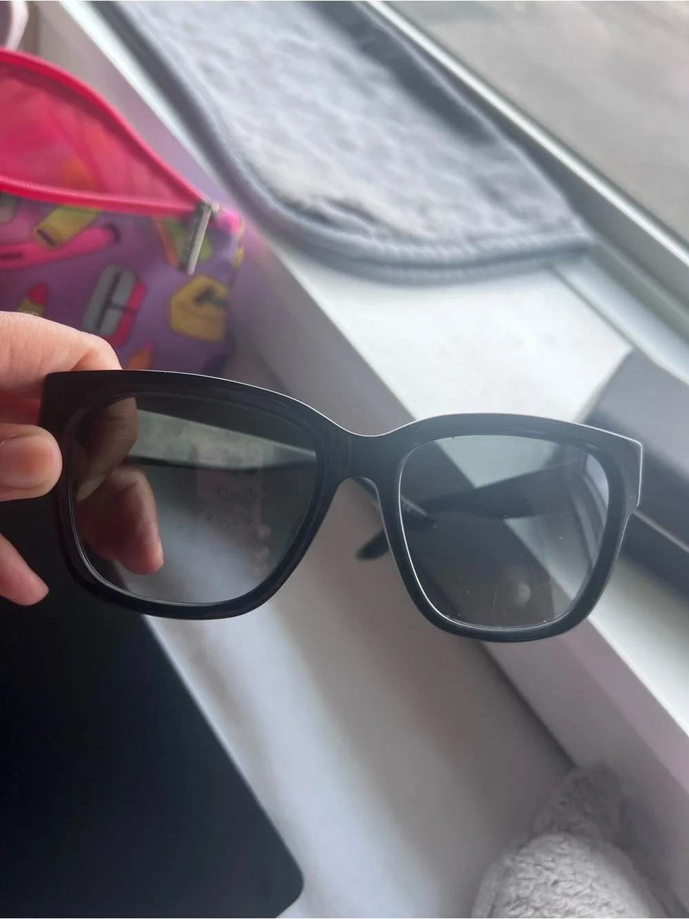 Givenchy Black Sunglasses with Gold Logo Accent